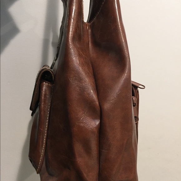 SOLD - Brown Leather shoulder bag, purse, tote - Picture 3 of 6